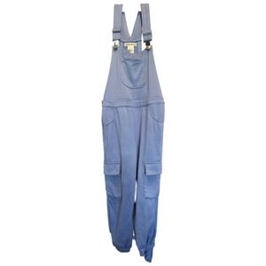 Derek Heart Girls Blue Cargo Overalls Jogger Jumpsuit Size 6 Periwinkle Knit